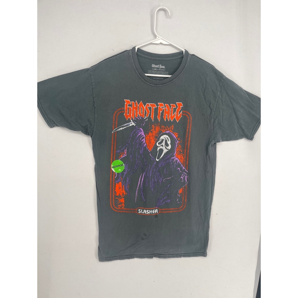 Bioworld Ghost Face Slasher Horror Movie Graphic T-Shirt Gray Large